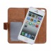 iPhone SE 5 5s - Top Quality Genuine Leather 2 in 1 Detachable Magnetic Flip Wallet Protective Phone Cover Case - Black